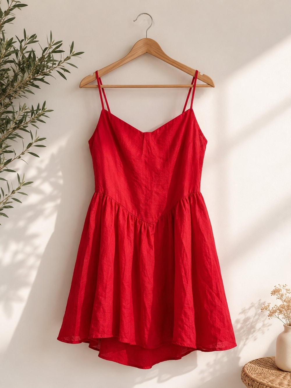 SHEIN Red Spaghetti-Strap Mini Dress
